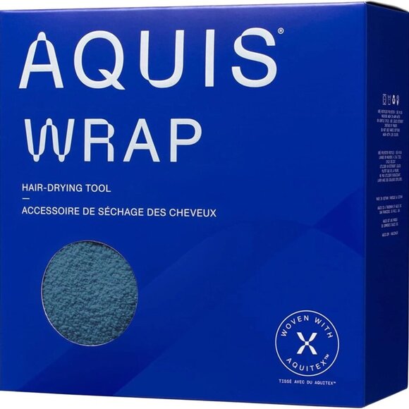 New Aquis Hair Wrap Hair-Drying Tool Turban Towel In Ocean - New In Box - Picture 1 of 10